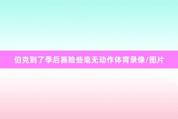 伯克到了季后赛险些毫无动作体育录像/图片