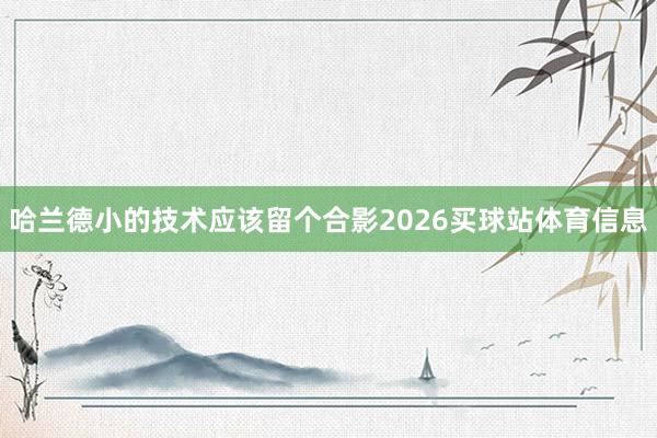 哈兰德小的技术应该留个合影2026买球站体育信息