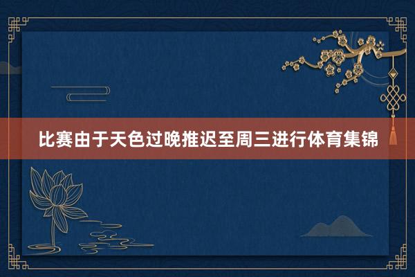 比赛由于天色过晚推迟至周三进行体育集锦
