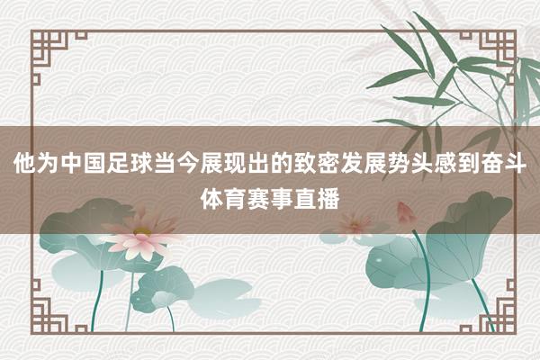 他为中国足球当今展现出的致密发展势头感到奋斗体育赛事直播