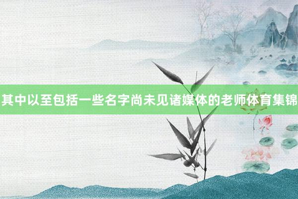 其中以至包括一些名字尚未见诸媒体的老师体育集锦